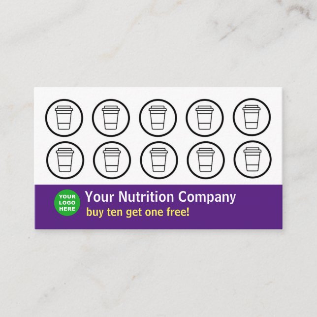 Nutrition Company Punch Card Purple (Front)