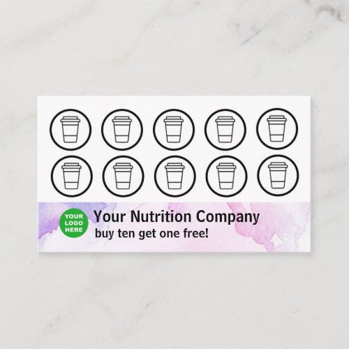 Nutrition Company Punch Card Watercolor