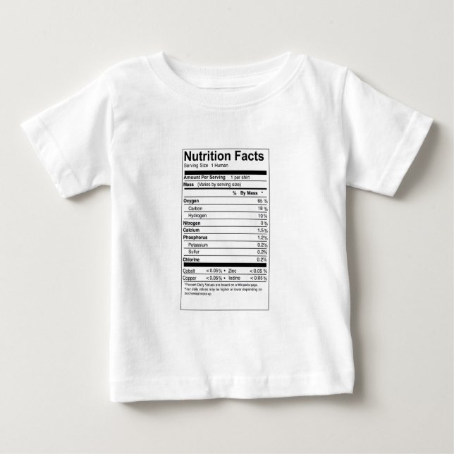 Nutrition Facts - Chemistry baby shirt (Front)