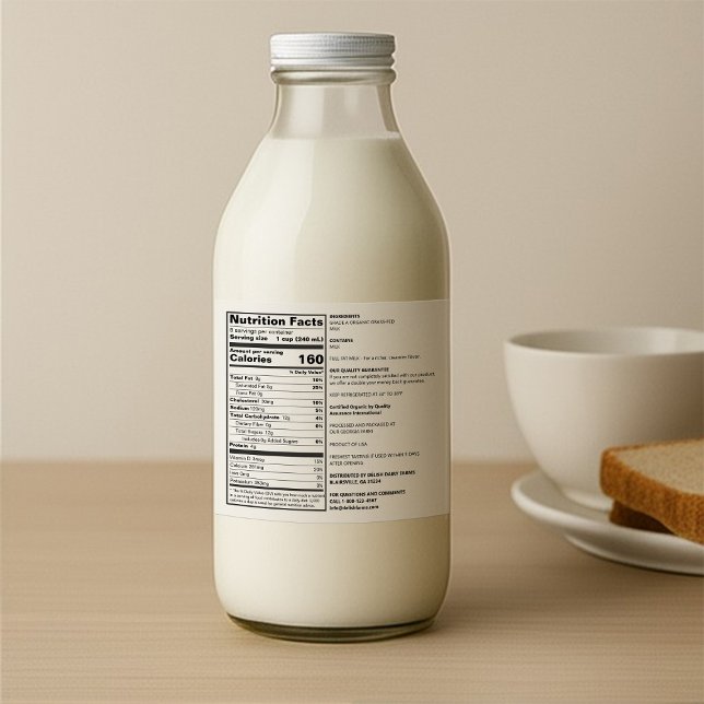 Nutrition Facts FDA Compliant Milk Food Label (Creator Uploaded)