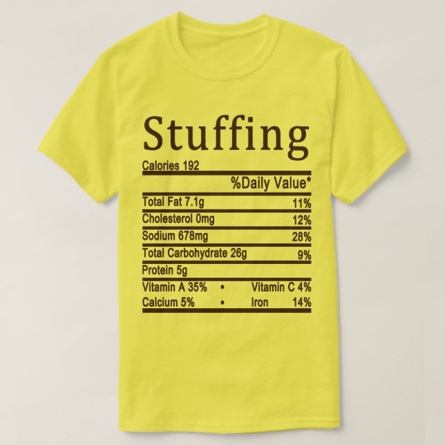 Nutrition Facts label T-Shirt (Design Front)