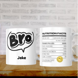 Nutrition Facts: Laughs & Coffee - Good Bro Mug
