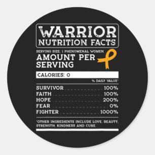Nutrition Facts Leukemia Awareness Ribbon Classic Round Sticker