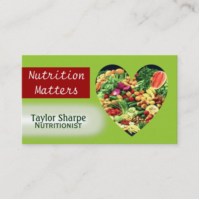 Nutrition Health Foods Business Card (Front)