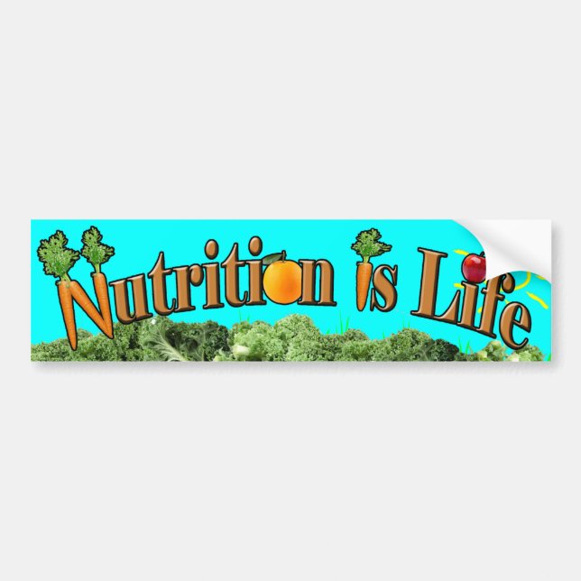 Nutrition is life bumper sticker (Front)