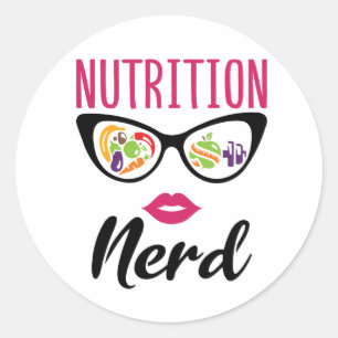 Nutrition Nerd Nutritionist Dietitian Classic Round Sticker