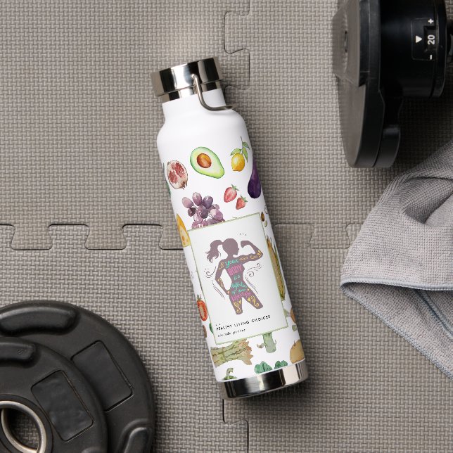 Nutrition Nutritionist Healthy Food Logo Water Bottle (Gym)