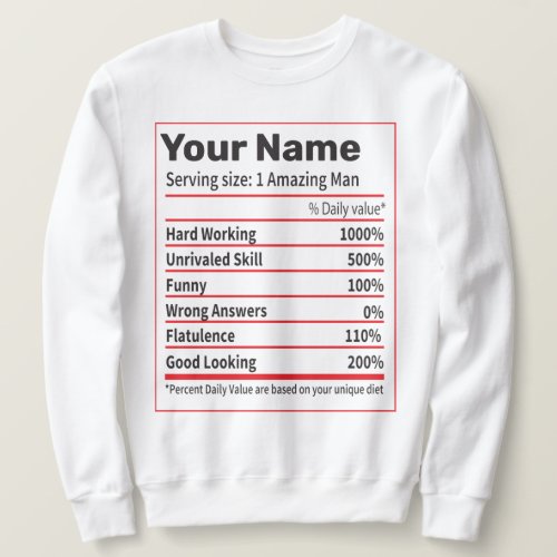 Nutrition Personalized Name Men_Birthday Gift Sweatshirt