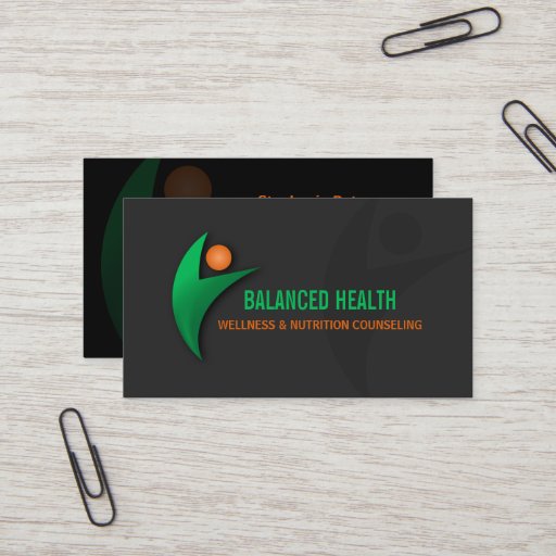 Customizable Nutrition Wellness and Fitness Coach Business Card Templates