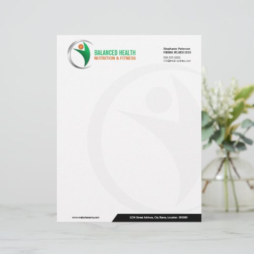 Nutrition Wellness and Fitness Coach Business Letterhead