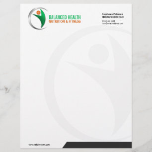 Nutrition Wellness and Fitness Coach Business Letterhead