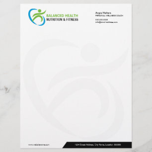 Nutrition Wellness and Fitness Coach Business Letterhead