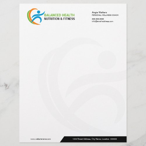 Nutrition Wellness and Fitness Coach Business Letterhead
