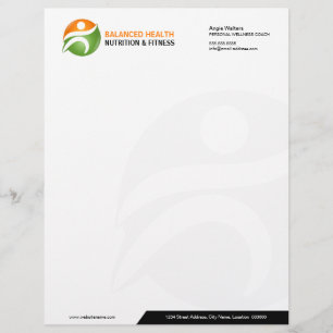 Nutrition Wellness Fitness Coach Logo Letterhead