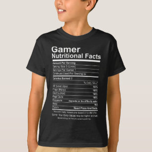 Nutritional Facts Cool Gamer Video Game Funny T-Shirt