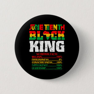Nutritional Facts Juneteenth 1865 Black King Black Button