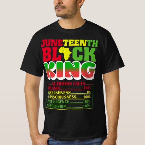 Nutritional Facts Juneteenth 1865 Black King Black T_Shirt