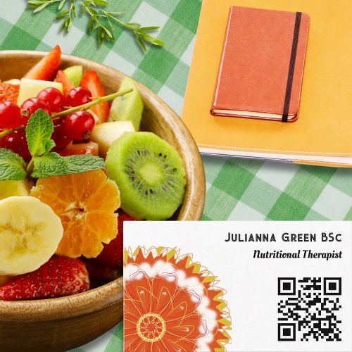Nutritional Therapist Holistic Nutrition Health QR Business Card