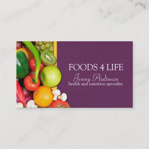 Customizable Nutritionist Business Card