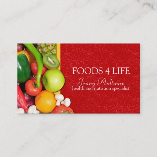 Customizable Nutritionist Business Card