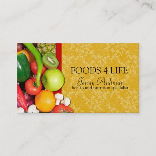 Customizable Nutritionist Business Card