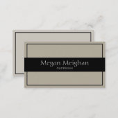 Nutritionist Business Card - Classy Beige & Black (Front/Back)