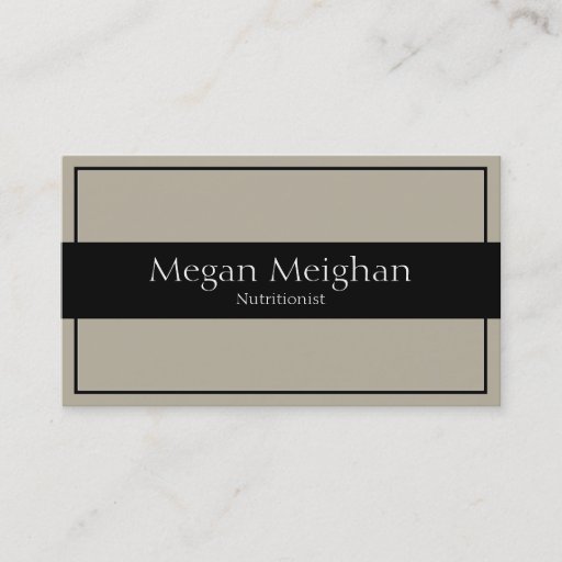 Customizable Nutritionist Business Card - Classy Beige &amp; Black
