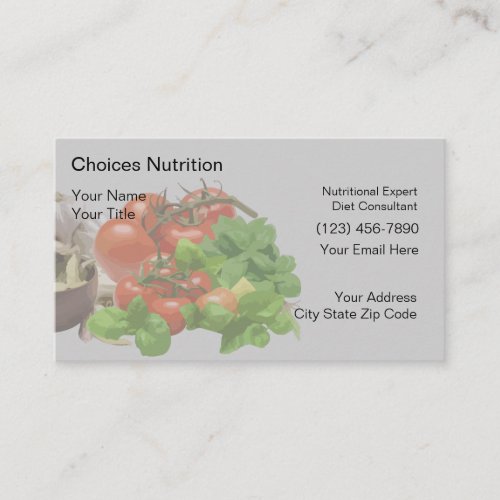 Nutritionist Business Cards