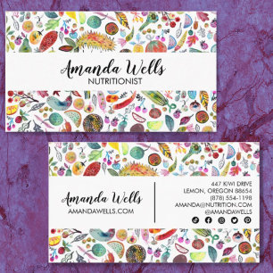 Nutritionist Chef Dietitian Unique Veggies Fruits Business Card