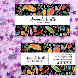 Nutritionist Chef Dietitian Unique Veggies Fruits  Business Card