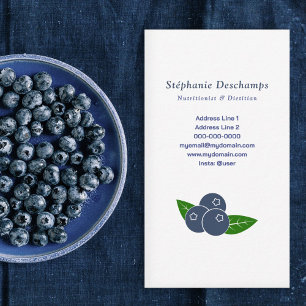 Nutritionist & Dietitian Blueberry Business Card