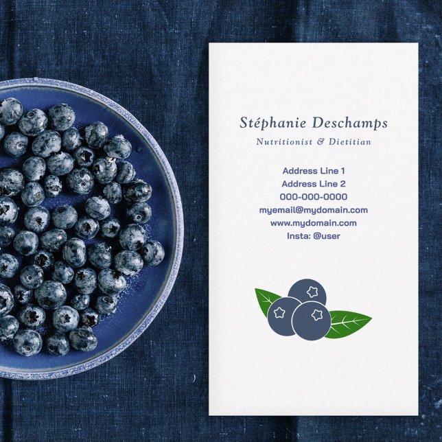 Nutritionist & Dietitian Blueberry Business Card (Nutritionist & Dietitian Blueberry Business Card)
