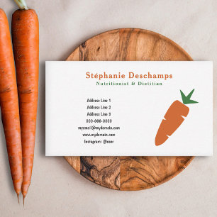 Nutritionist & Dietitian Carrot Business Card