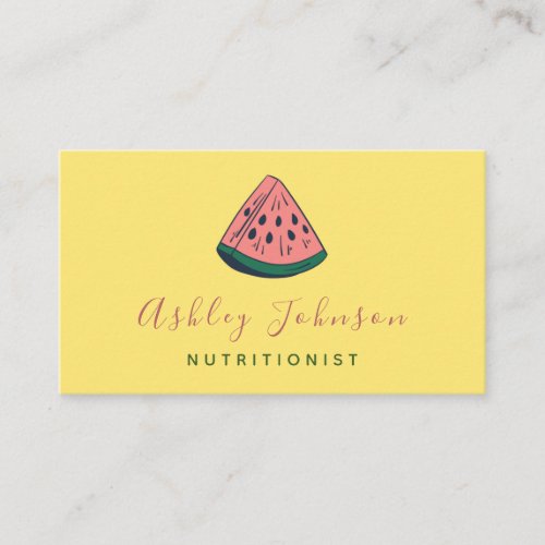 Nutritionist Dietitian Cute Watermelon Yummy Fruit Business Card
