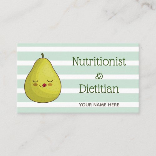 Nutritionist  Dietitian Food Expert Cute Kawaii Business Card