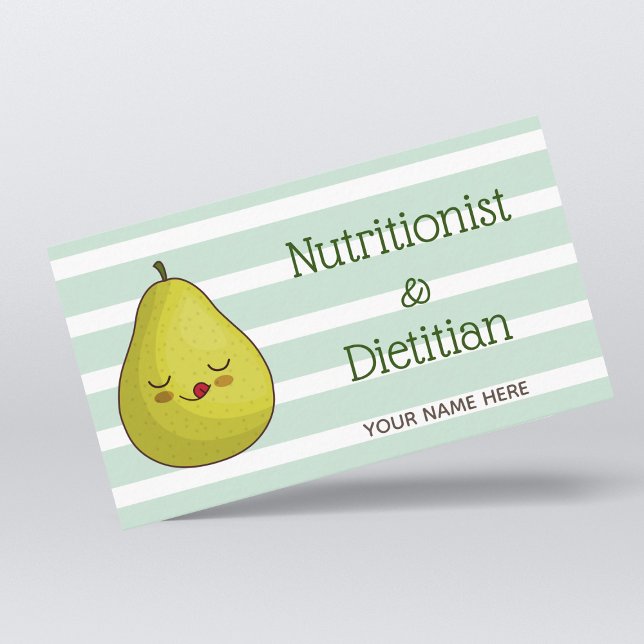 Nutritionist & Dietitian Food Expert Cute Kawaii Business Card (Creator Uploaded)