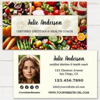 Nutritionist Dietitian Health Coach Business Card