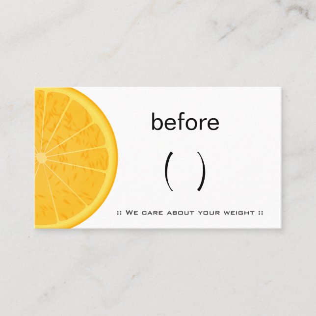 Nutritionist Dietitian Nutrition Coach Weight Loss Business Card (Front)