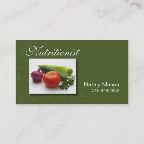 "Nutritionist" Food Coach, Healthy, Weight Loss Business Card Template