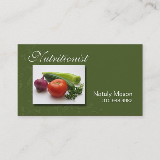 Customizable "Nutritionist" Food Coach, Healthy, Weight Loss Business Card Template