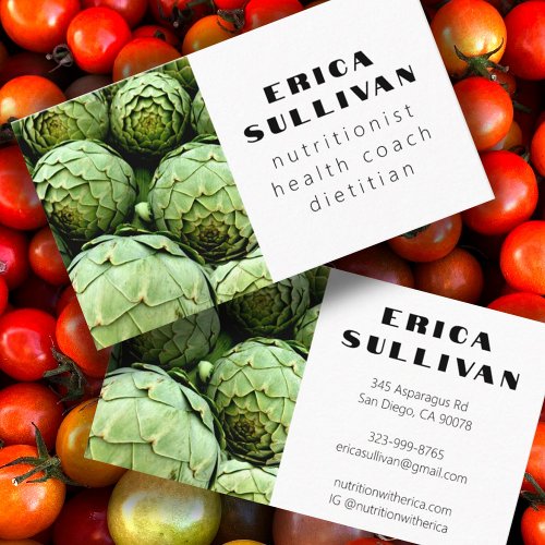 Nutritionist Health Coach Chef Diet Veggies Photo Business Card