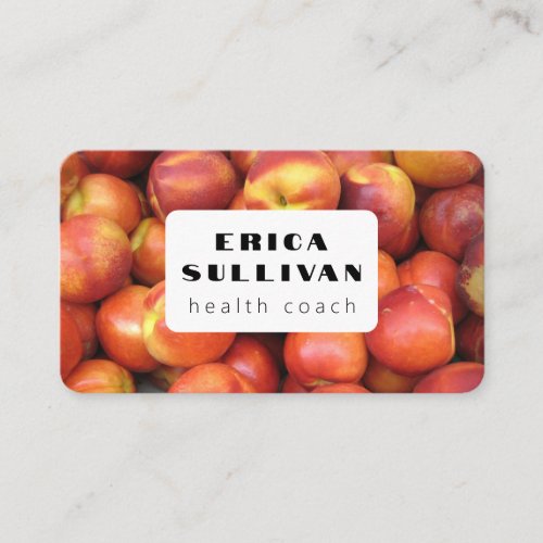 Nutritionist Health Coach Chef Stone Fruits Photo Business Card