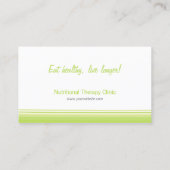 Nutritionist Healthy Eating Diet business card (Back)