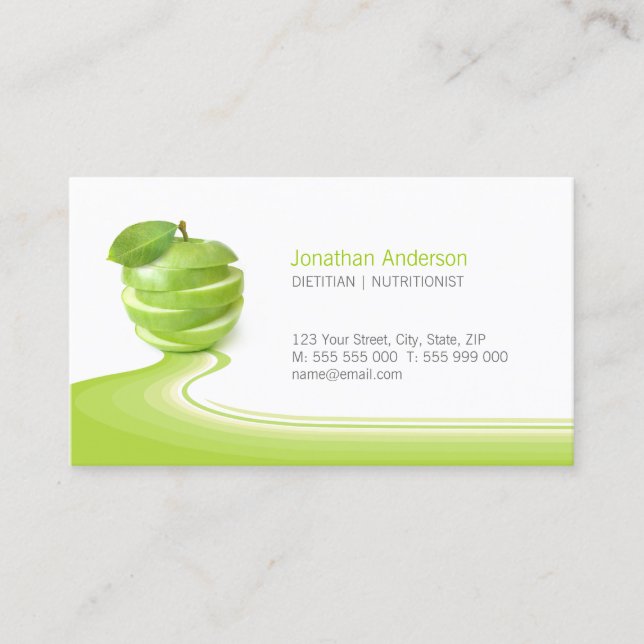 Nutritionist Healthy Eating Diet business card (Front)