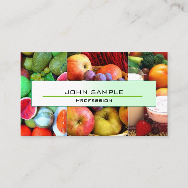 Nutritionist Healthy Life Colorful Fruits Business Card (Front)