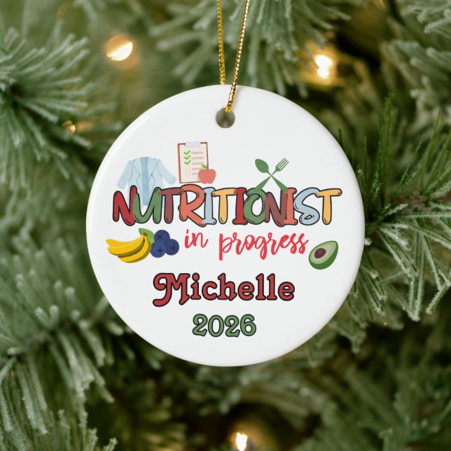 Nutritionist In Progress Ceramic Ornament (Tree)
