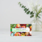 Nutritionist Modern Colorful Fruits Business Card (Standing Front)