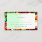 Nutritionist Modern Colorful Fruits Business Card (Back)