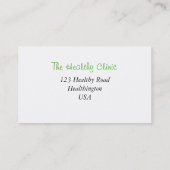 Nutritionist / Nutritional Therapist / Naturopath Business Card (Back)