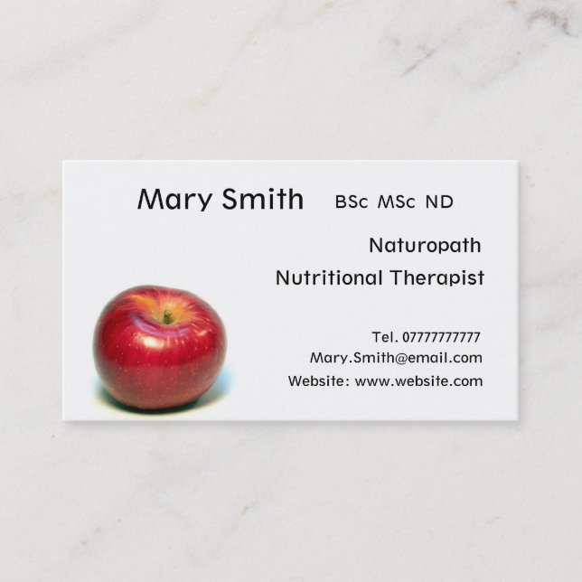 Nutritionist / Nutritional Therapist / Naturopath Business Card (Front)